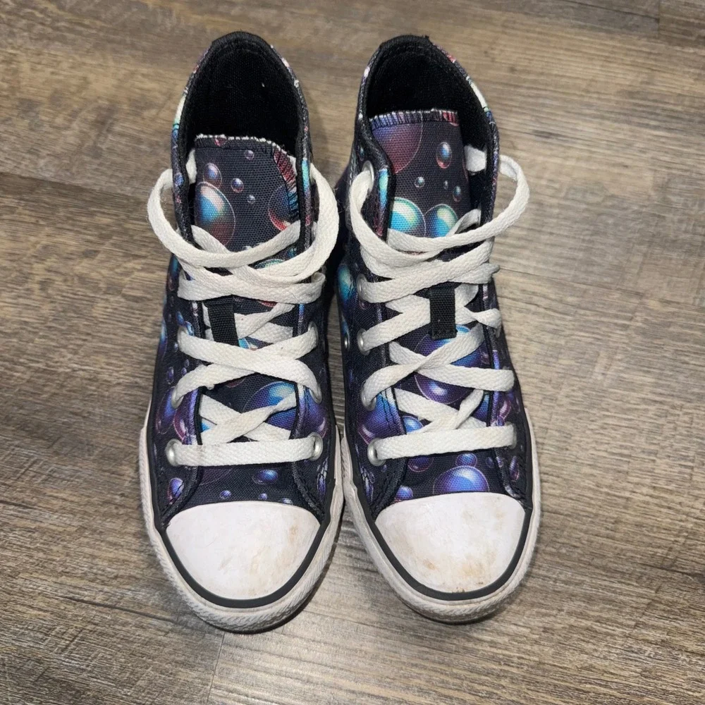 Converse Chuck Taylor All Star Bubble Print High Top Kids Youth 13 Black Multi
